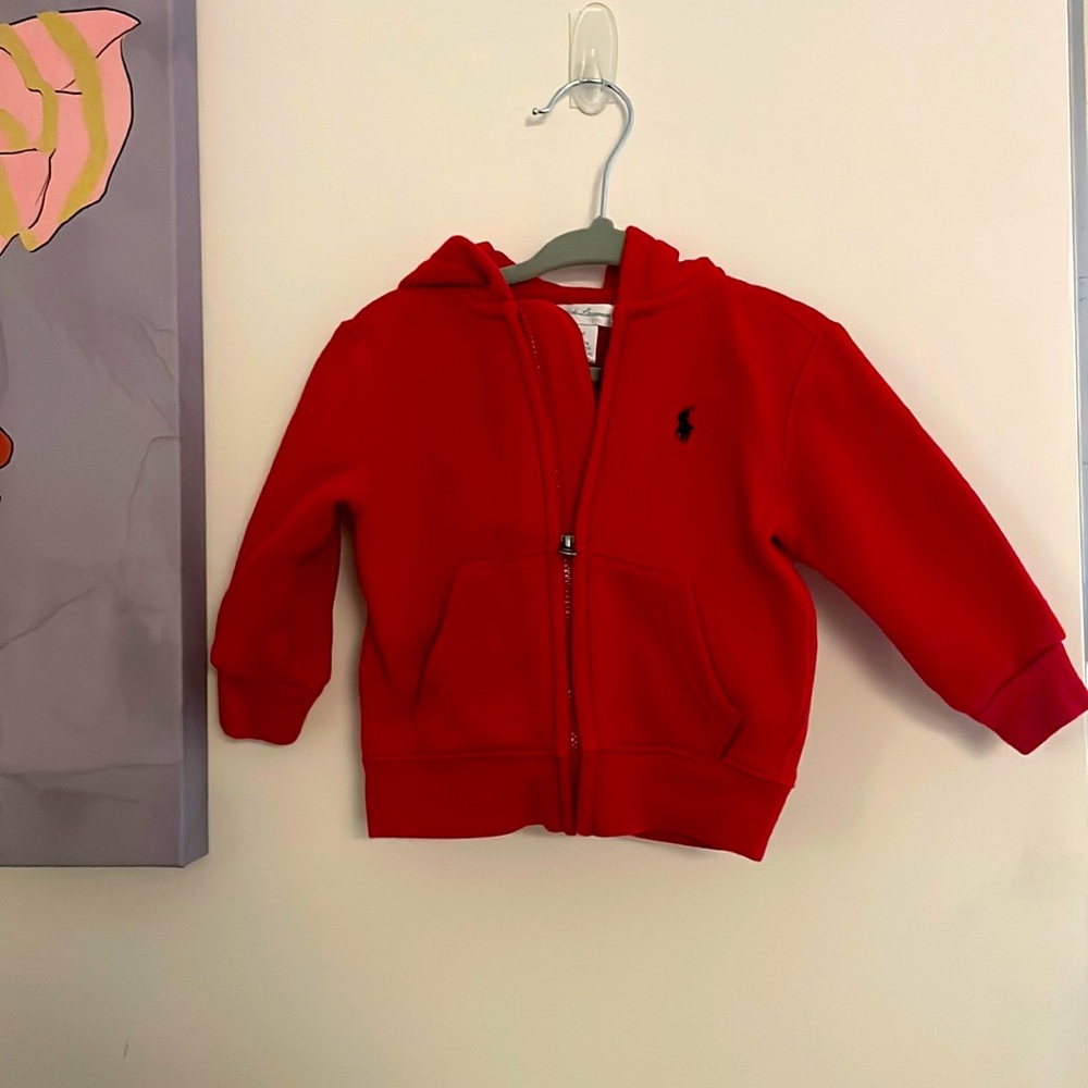 Ralph Lauren Red Zipper Sweater